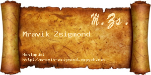 Mravik Zsigmond névjegykártya